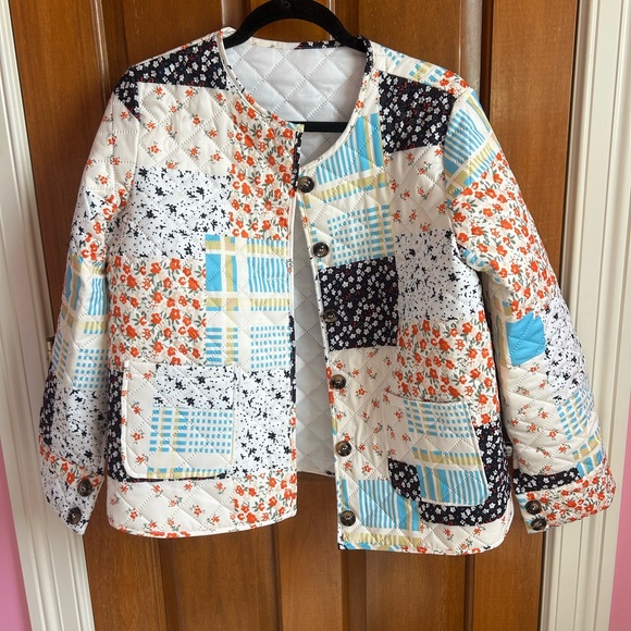 👛3 for $30👛 Boxy Patchwork Quilted Jacket - Picture 2 of 3